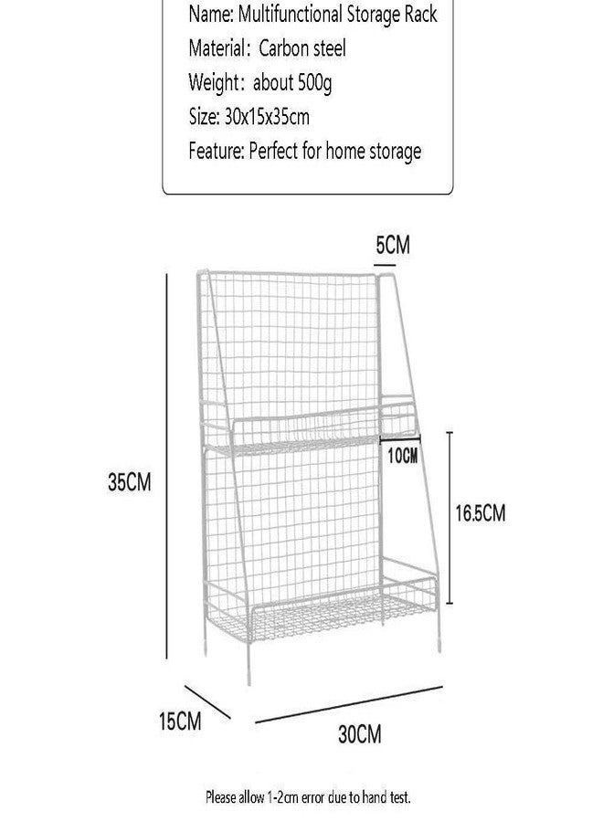 INDIAN DECOR White 2-Tier Metal Wire Basket Storage Organiser Rack for Kitchenware, Bathroom Cans, Foods Spice, Office - Image 4
